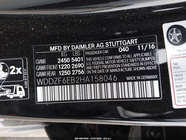 2017 MERCEDES-BENZ AMG E 43 4MATIC