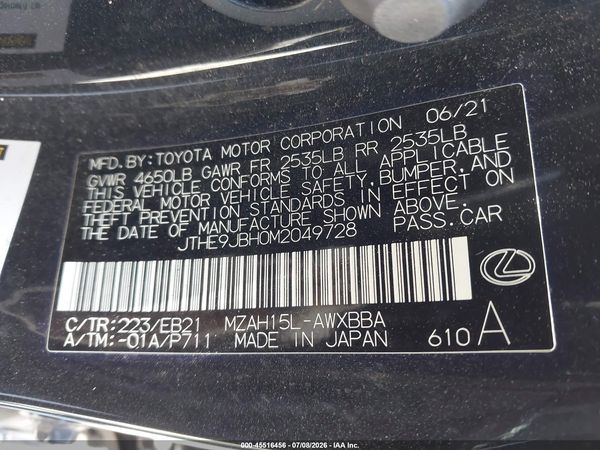 2021 LEXUS UX 250H F SPORT