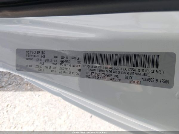 2019 RAM 1500 CLASSIC TRADESMAN  4X2 8' BOX