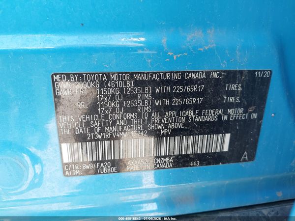 2021 TOYOTA RAV4 XLE