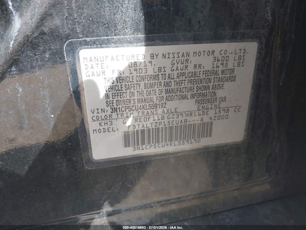 2019 NISSAN KICKS SR — I9