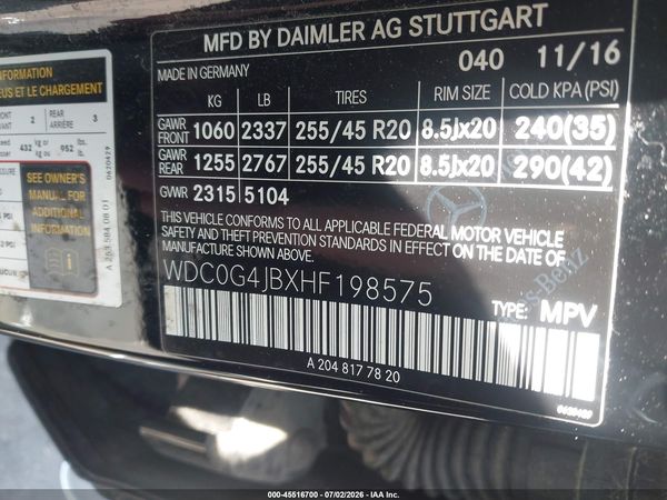 2017 MERCEDES-BENZ GLC 300 GLC300
