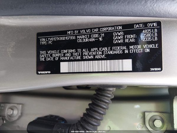 2016 VOLVO S60 INSCRIPTION T5 PREMIER
