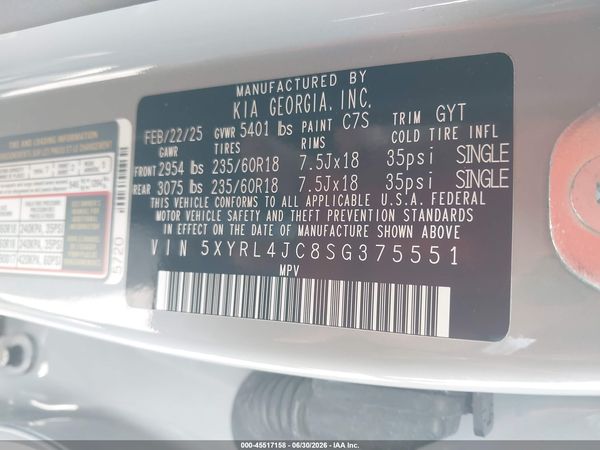2025 KIA SORENTO S