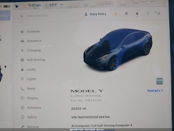 2025 TESLA MODEL Y