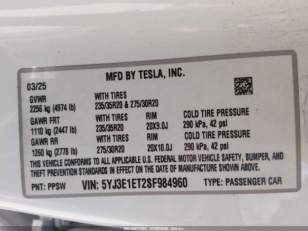 2025 TESLA MODEL 3