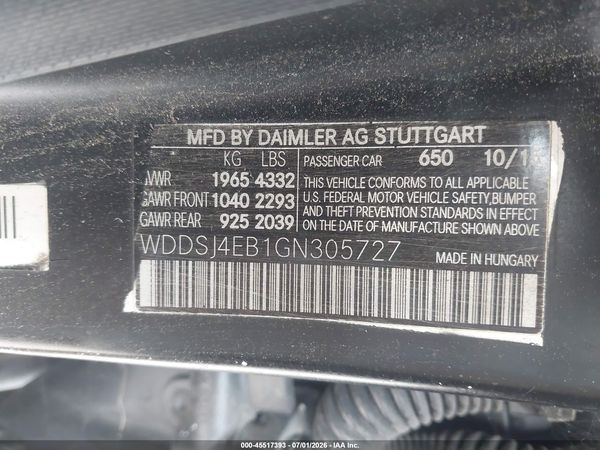 2016 MERCEDES-BENZ CLA 250 CLA250