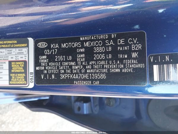 2017 KIA FORTE LX