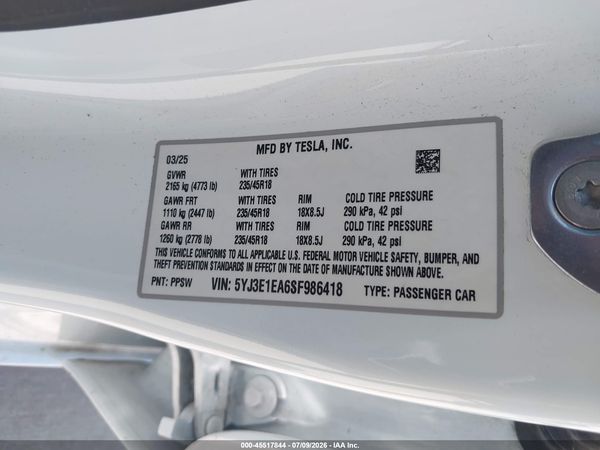 2025 TESLA MODEL 3