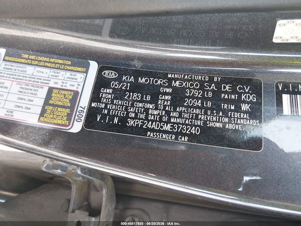 2021 KIA FORTE FE
