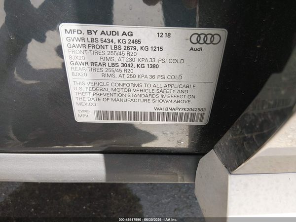 2019 AUDI Q5 45 PREMIUM