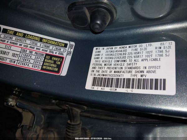 2012 HONDA CR-V EX-L