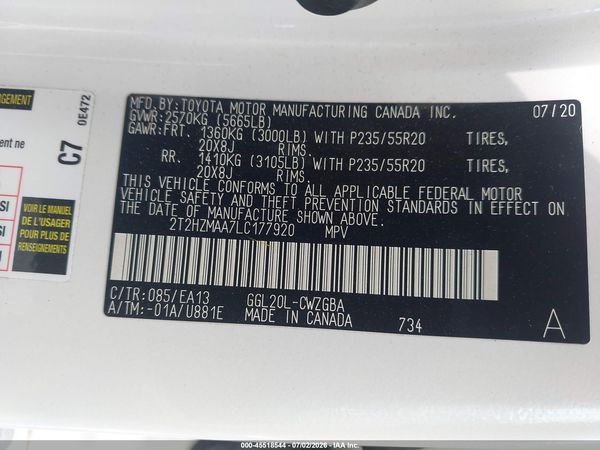 2020 LEXUS RX 350 350 Premium