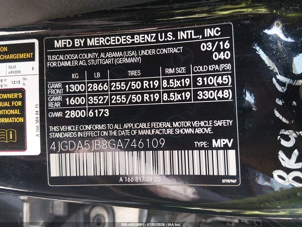 2016 MERCEDES-BENZ GLE 350 GLE350