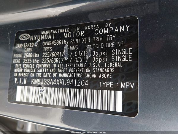 2019 HYUNDAI TUCSON VALUE