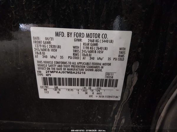2021 FORD EDGE SEL