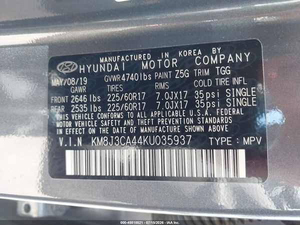 2019 HYUNDAI TUCSON VALUE