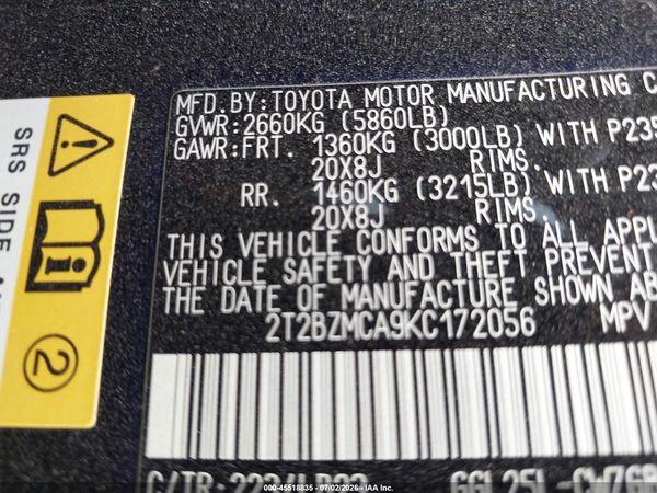 2019 LEXUS RX 350 350 Standard