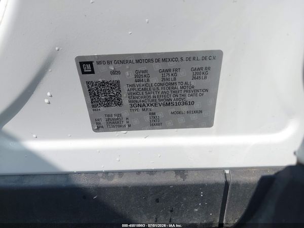 2021 CHEVROLET EQUINOX FWD LT — I9