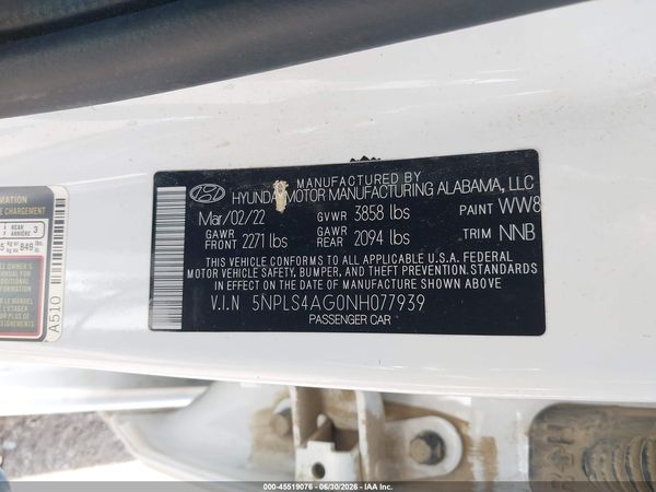 2022 HYUNDAI ELANTRA SEL