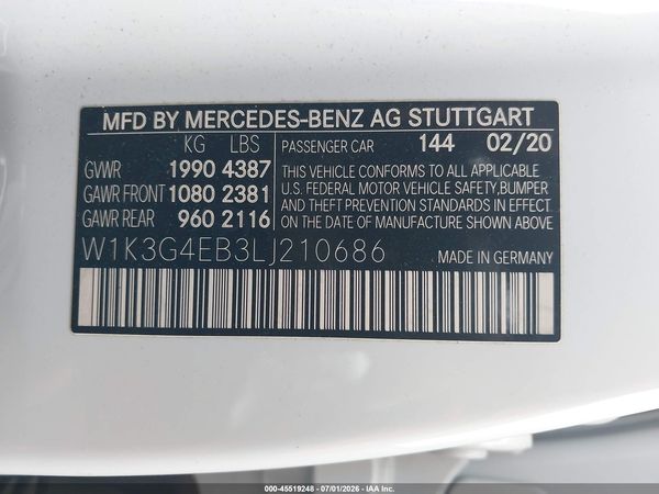2020 MERCEDES-BENZ A 220 A220