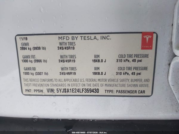 2020 TESLA MODEL S