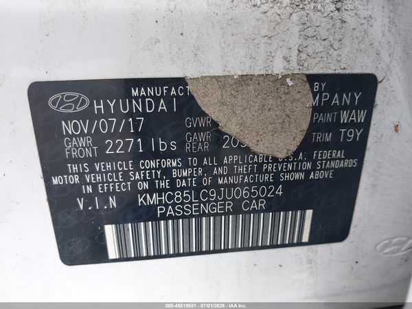 2018 HYUNDAI IONIQ HYBRID LIMITED