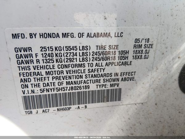2018 HONDA PILOT EX-L