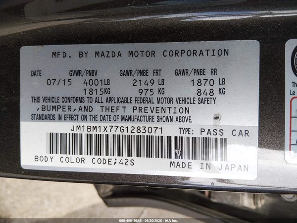 2016 MAZDA MAZDA3 I GRAND TOURING
