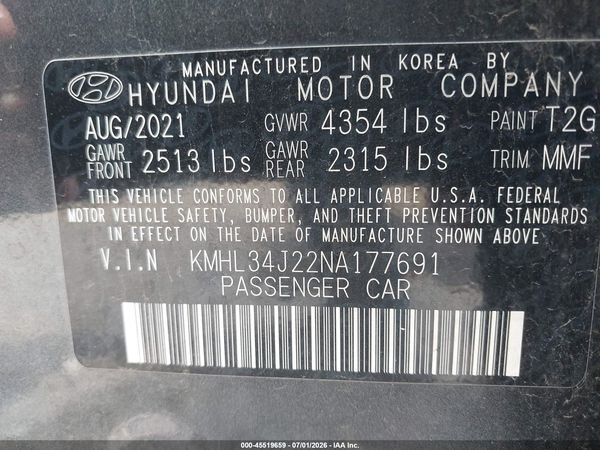 2022 HYUNDAI SONATA LIMITED