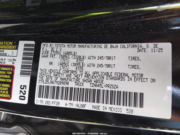 2026 TOYOTA TACOMA SR5