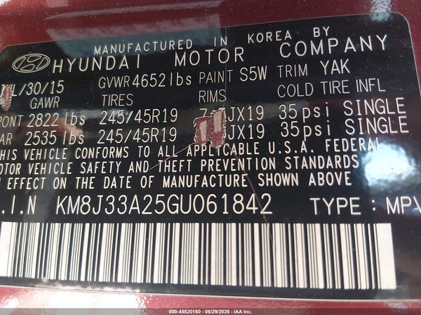 2016 HYUNDAI TUCSON LIMITED