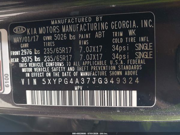 2018 KIA SORENTO 2.4L LX