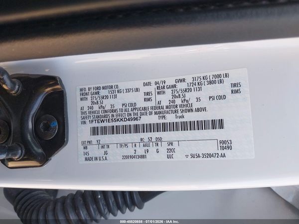 2019 FORD F-150 XL
