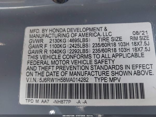 2021 HONDA CR-V 2WD EX