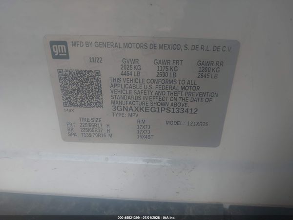 2023 CHEVROLET EQUINOX FWD LT — I9