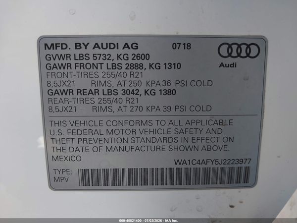 2018 AUDI SQ5 3.0T PREMIUM PLUS