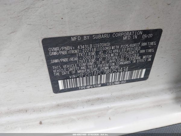 2021 SUBARU CROSSTREK PREMIUM — I9