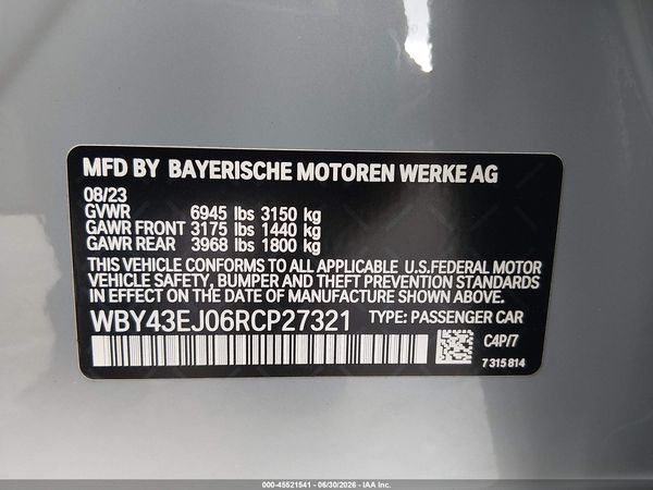 2024 BMW I7 EDRIVE50 — I9