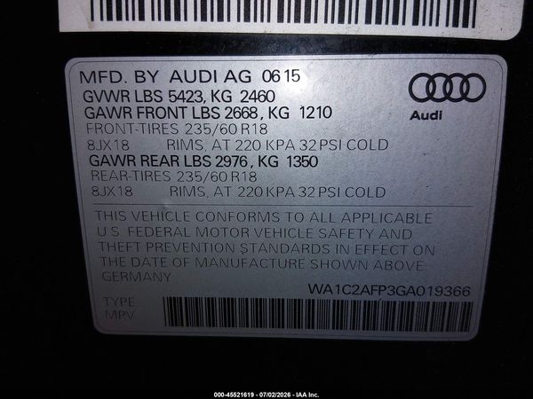 2016 AUDI Q5 2.0T PREMIUM