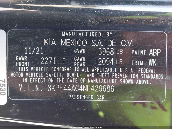 2022 KIA FORTE GT