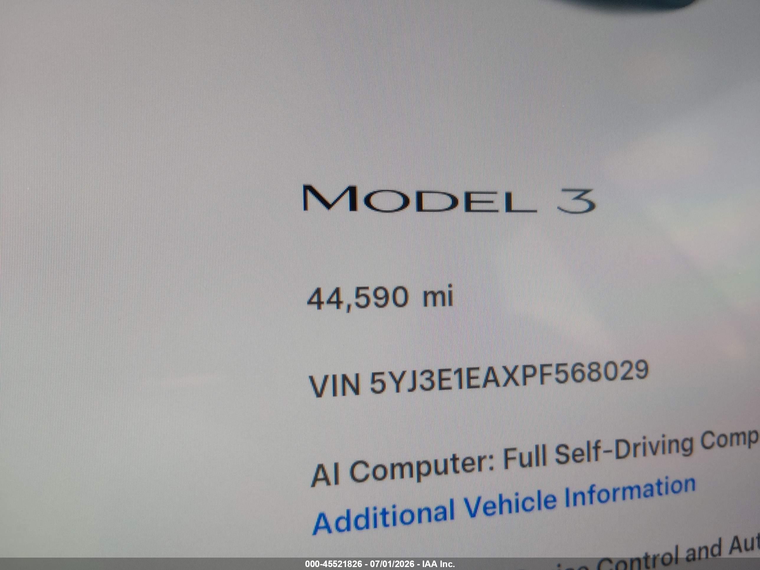 2023 TESLA MODEL 3 REAR-WHEEL DRIVE