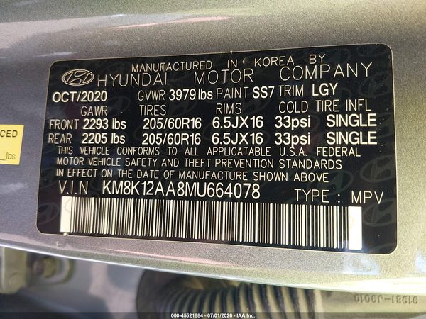 2021 HYUNDAI KONA SE