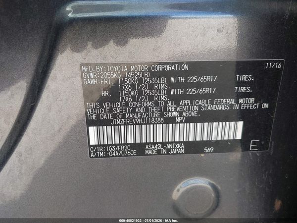 2017 TOYOTA RAV4 LE