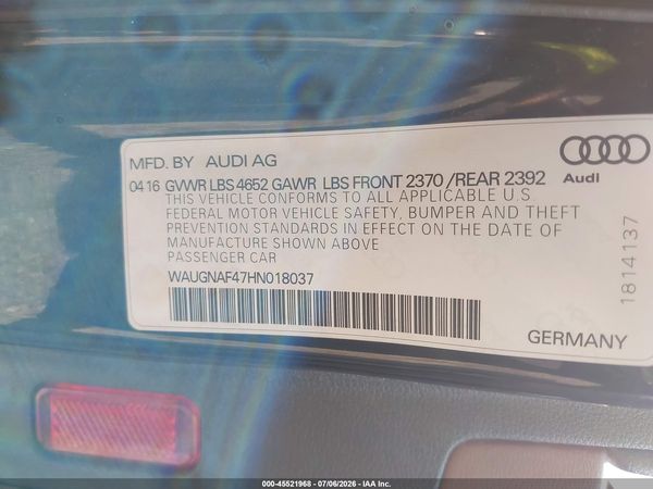 2017 AUDI A4 PREMIUM