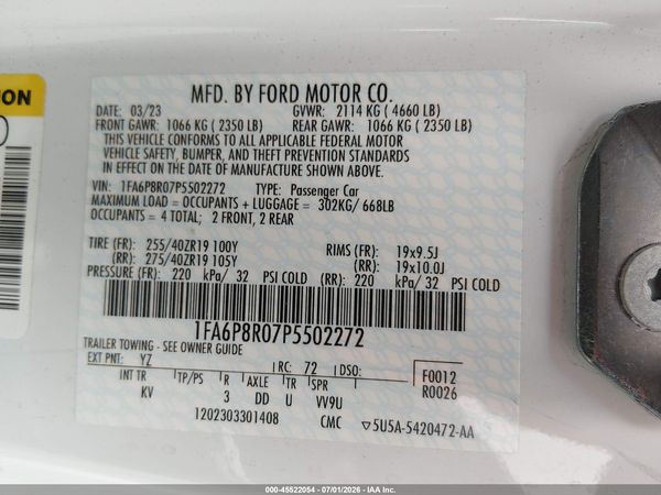 2023 FORD MUSTANG MACH 1 FASTBACK