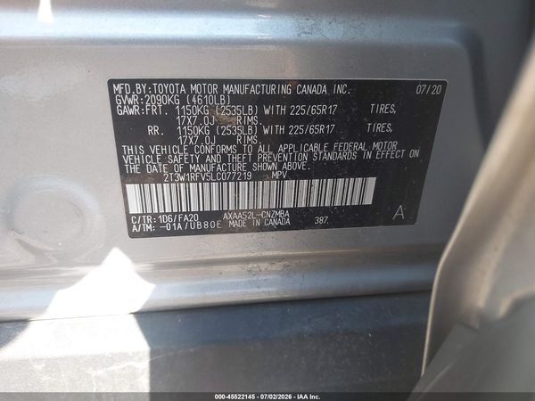 2020 TOYOTA RAV4 XLE