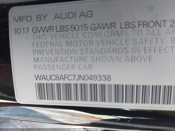 2018 AUDI A6 2.0T PREMIUM/2.0T SPORT