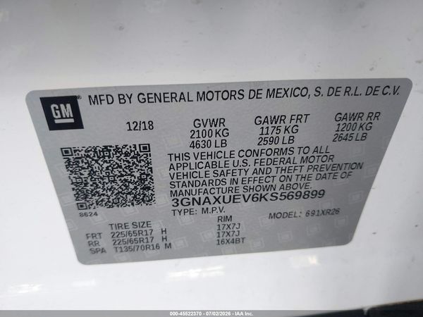 2019 CHEVROLET EQUINOX LT — I9