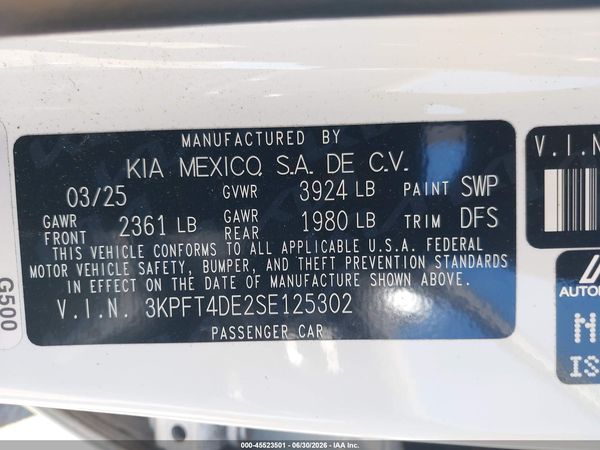 2025 KIA K4 LXS